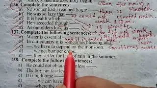 Completing sentence SSC 
