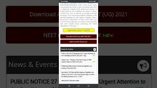 NEET 2021 Admit Card Download Link || Activated again for NEET Counseling purpose #Shorts