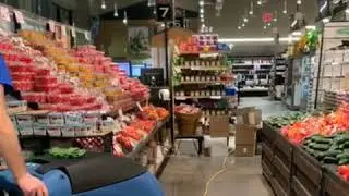 Floor cleaning at a grocery store in New York by XiX Maintenance on April 2020