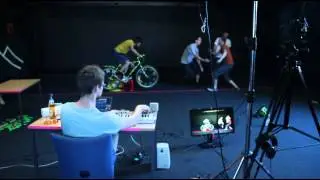Making of TR&Oslash;N - lightcycle chase rehearsal