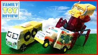 Cars 3 Toys MISS FRITTER ATTACKS DR DAMAGE - diY HOW TO MAKE Miss Fritter SPIDER Robot
