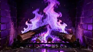 Midnight Purple Fireplace 🌙 Calm Fire Crackling Sounds for Sleep & Focus