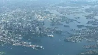 Flying over Sydney Harbour