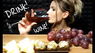 ASMR DRINK WINE WITH FRUIT , EATING SOUNDS , ASMR MOLLY