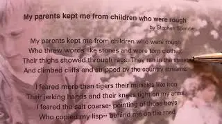 My Parents Kept Me From Children Who Were Rough By Stephen Spender