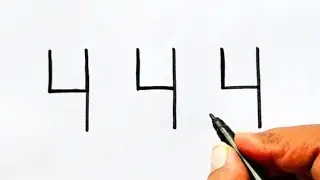 How to draw Elephant from number 444| Easy Elephant drawing for beginners | हाथी चित्र