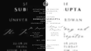 Professor Subhajit Sen Gupta: Lecture on William Shakespeare's The Tempest