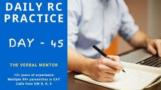 CAT RC Preparation | Daily RC practice | Day 45 | Reading comprehension | Crack Verbal |