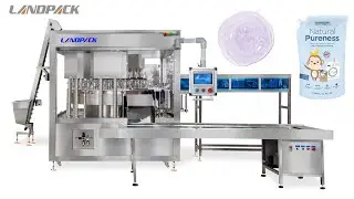 High Speed Liquid Spout Pouch Filling and Capping Machine #spoutedpouch #fillingcappingmachine
