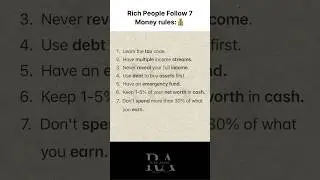 7 money rules 💰 #selfimprovement #growth #success #money #mindset #shorts