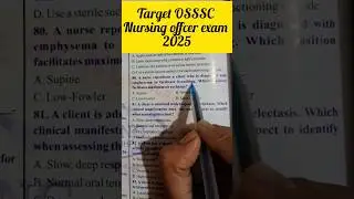 Target OSSSC Nursing Exam 2025#ossc#railway#aiims#viral