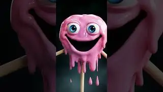 Melting cartoon face 3D animation🫠
