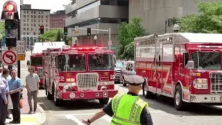 Boston Fire Department Engine 22 and Hazmat 1 Arriving on Scene