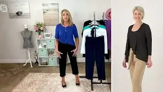 Susan Graver Liquid Knit Belted Slim-Leg Pull-On Crop Pants on QVC