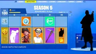 Season 5 TIER 100 Battle Pass... (Fortnite Season 5 Battle Pass)