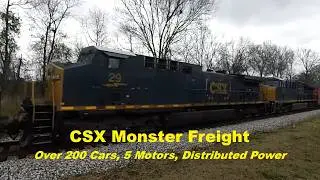 Monster Mixed Freight - Over 200 Cars and Mid Train Locomotives