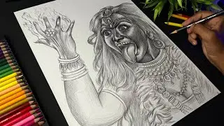 Kali Mata Drawing Outline Tutorial | Diwali Special Art | Maa Kali Sketch