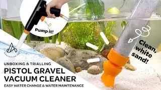 EASY WATER CHANGE: Unboxing Hygger aquarium siphon vacuum gravel cleaner nano betta tank maintenance