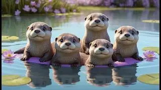 Five Little Otters Float Float Float | Cute Animal Songs & Nursery Rhymes---