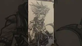 Visually impaired artist draws Sora and Kairi #art #visuallyimpaired #legallyblind #kingdomhearts