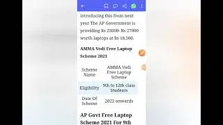 AP AMMA VODI free laptop scheme features and warranty
