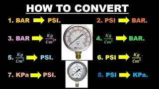 PRESSURE UNIT CONVERSION / HOW TO CONVERT Bar to PSI / Bar to Kg/cm2 / PSI to Kpa / Bar to Kg/cm2 /