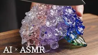 【ASMR】ガラスのお花を切る / Slicing a Glass Flower Sculpture