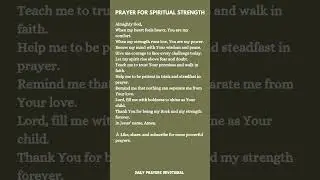 Prayer for Spiritual Strength