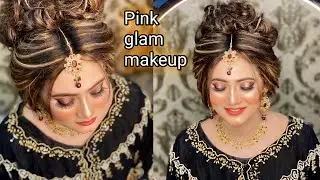 Full glam pink halo makeup || soft pink smokey halo eyes by Asma khan
