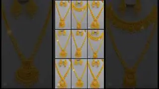 gold bridal long necklace set #goldjewellery #jewellery #gold #goldnecklaceset #necklace #shorts