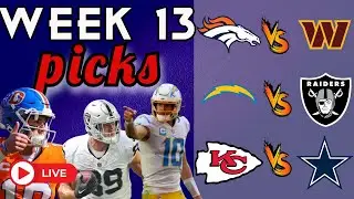 AFC West Week 13 Picks and Preview. Broncos/Commanders Raiders/Chargers Chiefs/Cowboys