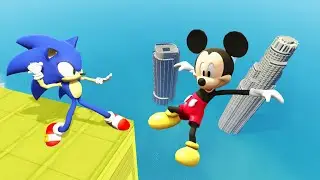 GTA 5 Sonic vs Mickey Mouse Ragdolls & Faills / Funny Jumps Pt.1 [Euphoria Physics]