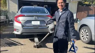 Как поднять заднюю часть автомобиля с помощью домкрата и куда установить подставки | Honda Civic ...