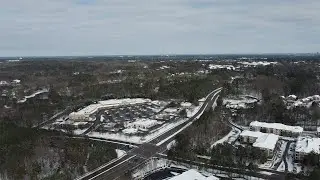 Drone Footage of the First Major Snow Day in Cary, NC 1-22-2022