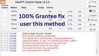 XAMPP MySQL Error Fixed | Change Default Port 3306 to 3307 #xamppfix #mysqlshutdownunexpectedly