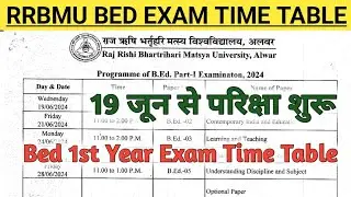 Matsya University Alwar B.Ed Exam 2024 / RRBMU BED 1St Year EXAM TIME TABLE 2024/BA BED BSC BED EXAM