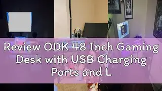 Review ODK 48 Inch Gaming Desk with USB Charging Ports and LED Lights, Reversible L Shaped Computer