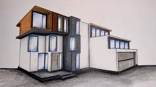 #064 - How to Draw a House in Two Point Perspective