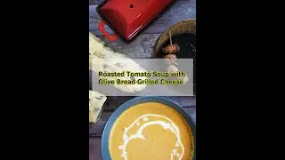 Roasted Tomato Soup with Olive Bread Grilled Cheese | Crucible Cookware