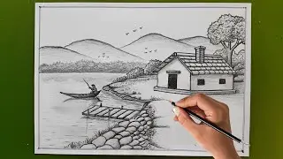 Scenery drawing || easy drawing tutorial 