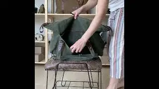 Waxed Canvas Weekender Duffle Bag