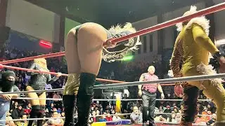 Estrellita, Tiffany, E. Liger y Mini Espantapájaros Vs Pimpinela, Aero Queen, Intocable y Micro Man