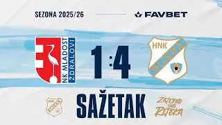 SuperSport Hrvatski Kup: Mladost Ždralovi - Rijeka 1:4, sažetak (2025./2026.)