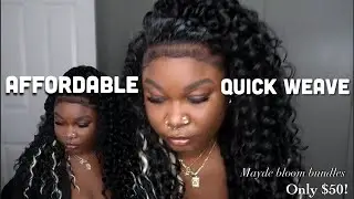 Affordable flip-over Quick weave 2024  | Bloom Bundles Wet & Curly | Danxelle Lesha