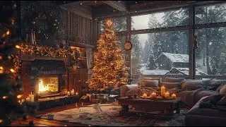 Calm Piano & Fireplace Sounds for Sleep  Peaceful Winter Night Ambience