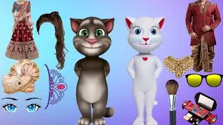 Two talking tom billu & billa dulha dulhan bridal makeup 💄👄👰💅 funny comedy video part-25(MH Billu)