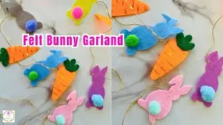 Felt Bunny Garland for Easter Decorations | Easy Easter Home Decor Ideas