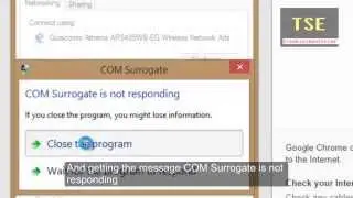 COM Surrogate dllhost.exe is not responding Windows 8.1 / Wi-Fi properties (Not Responding)