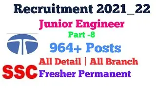 JE Recruitment 2021 || Fresher Permanent Job | All Branch || 953+ Posts |Part 8☺️ || Junior Engineer
