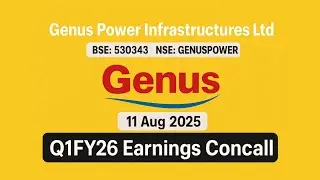 Genus Power Q1FY26 Concall | Earnings Conference Call Q1 Results 2026 #GenusPower #Concall